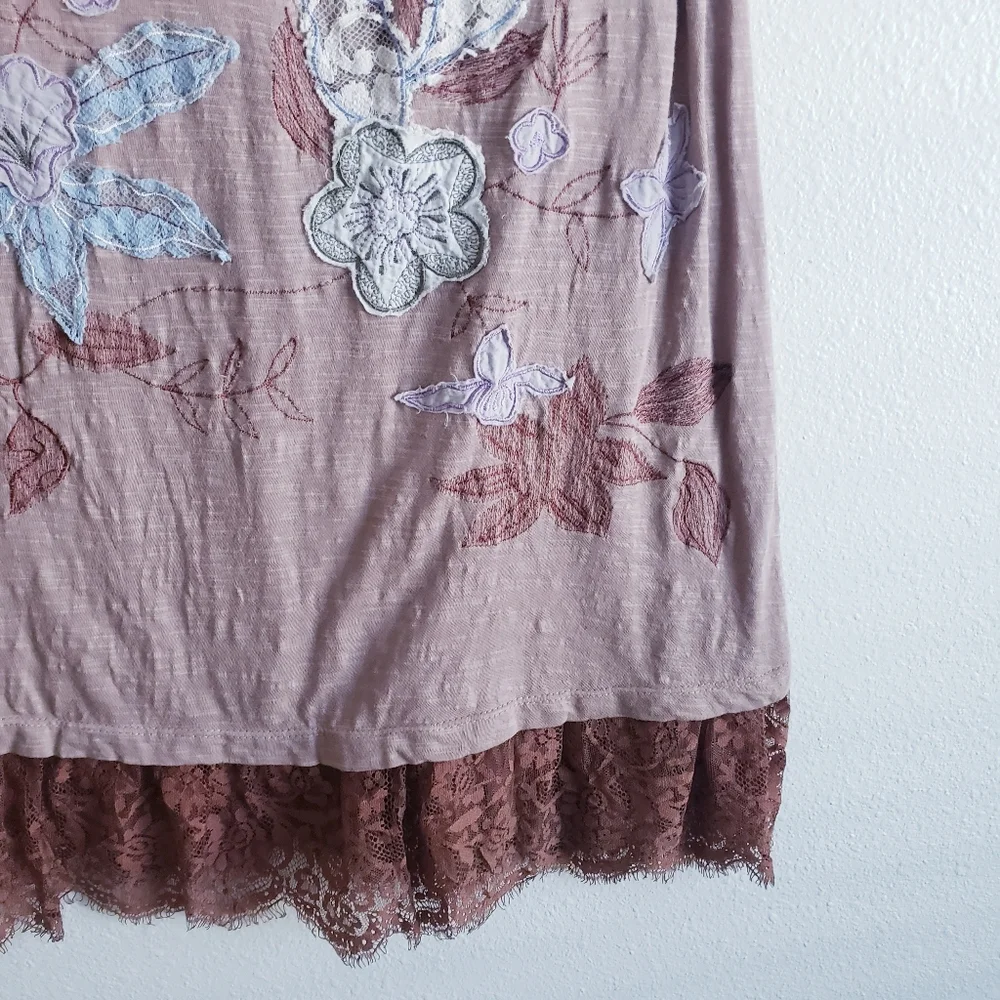 LOGO by Lori Goldstein Floral Lace Sleeveless Tank Top - Picture 3 of 7